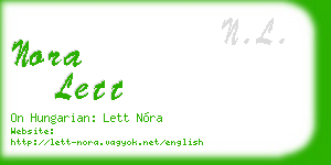 nora lett business card